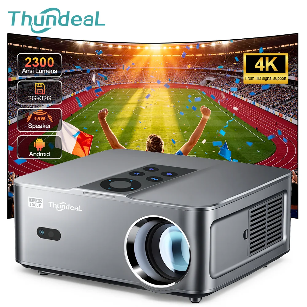 ThundeaL TD98mini 4K Ultra HD 1080P Mini Projector Portable Android WiFi 2G 32G TD98 Mini Beam 3D TV Home Theater Cinema