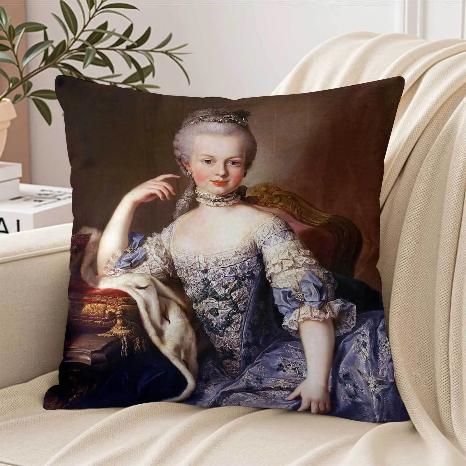 Customize One Decorative Square Throw Pillow Cover Featuring The Marie Antoinette Pattern, with Double-Sided Printing, Measuring