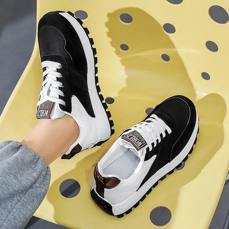 

Четырехсезонные разноцветные мужские повседневные спортивные кроссовки большого размера на мягкой подошве с круглым носком и низким берцем на шнуровке