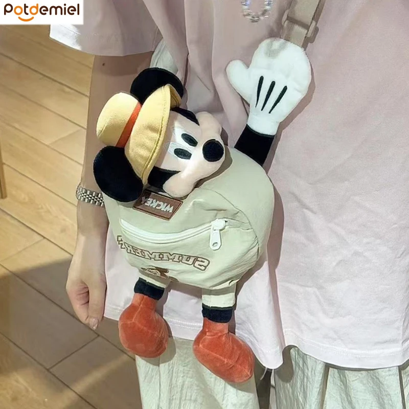 กระเป๋าเป้ตุ๊กตามิกกี้เมาส์น่ารัก แฟชั่นการ์ตูน สไตล์สร้างสรรค์ สำหรับเดินทางท่องเที่ยวกลางแจ้ง ของขวัญวันเกิดวันหยุดสำหรับเด็กผู้หญิง