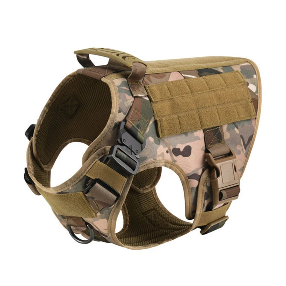Taktische große Hundegeschirr Leine Molle Beutel Haustier Golden Retriever Französische Bulldogge Trainingsweste Geschirre für Hundezubehör – Detail 3