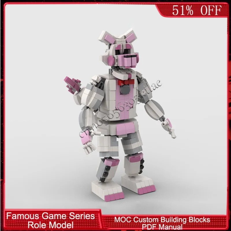 651 SZT. Popularna Seria Postaci z Gier Cyrkowy Lis Mechaniczny Marionetka MOC Personalizowany Modułowy Zestaw Klocków DIY Zabawka Festiwalowa Prezent