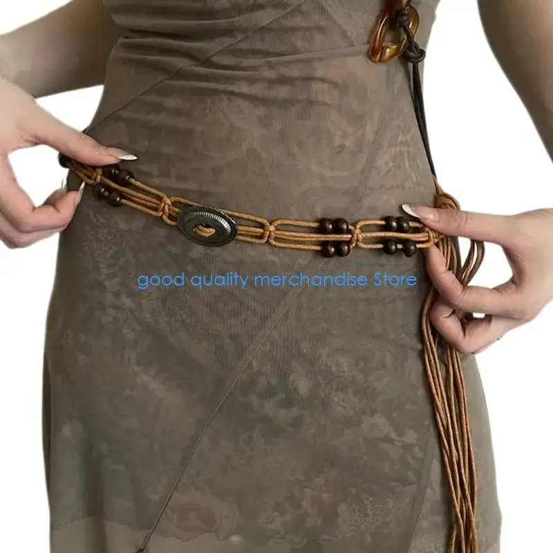 

Y5JD женский богемный пояс с косами, пояс для банкетов, праздничное платье, плетеная поясная веревка