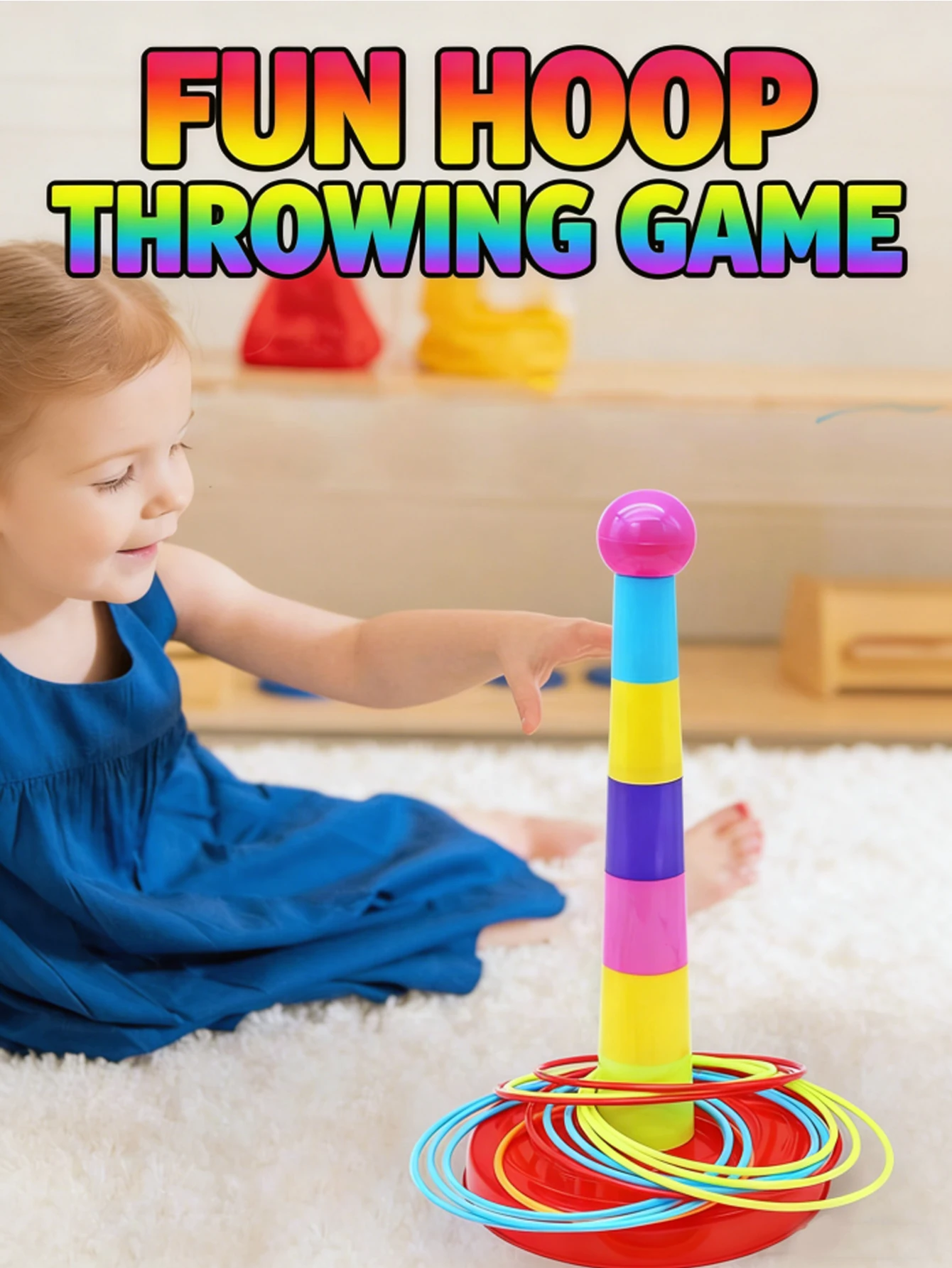 Children Throw Circle Game Ferrule Stacked Toys Fun Indoor Outdoor Parent-Child Interactive Circle Layers Early Education Gift