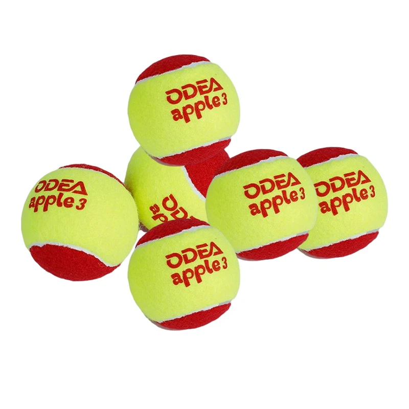 

ODEA Red Tennis Ball Stage 3 for Kids Age Over 5 Pressure 25% Children Practice Training Tennis Elastic Balls 6Pcs