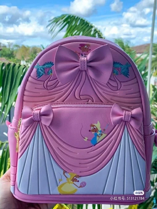 New Disney Loungefly Cinderella 70th Anniversary Pink Dress Flip Bag Women'S Handbag Handbag Card Bag Birthday Gift