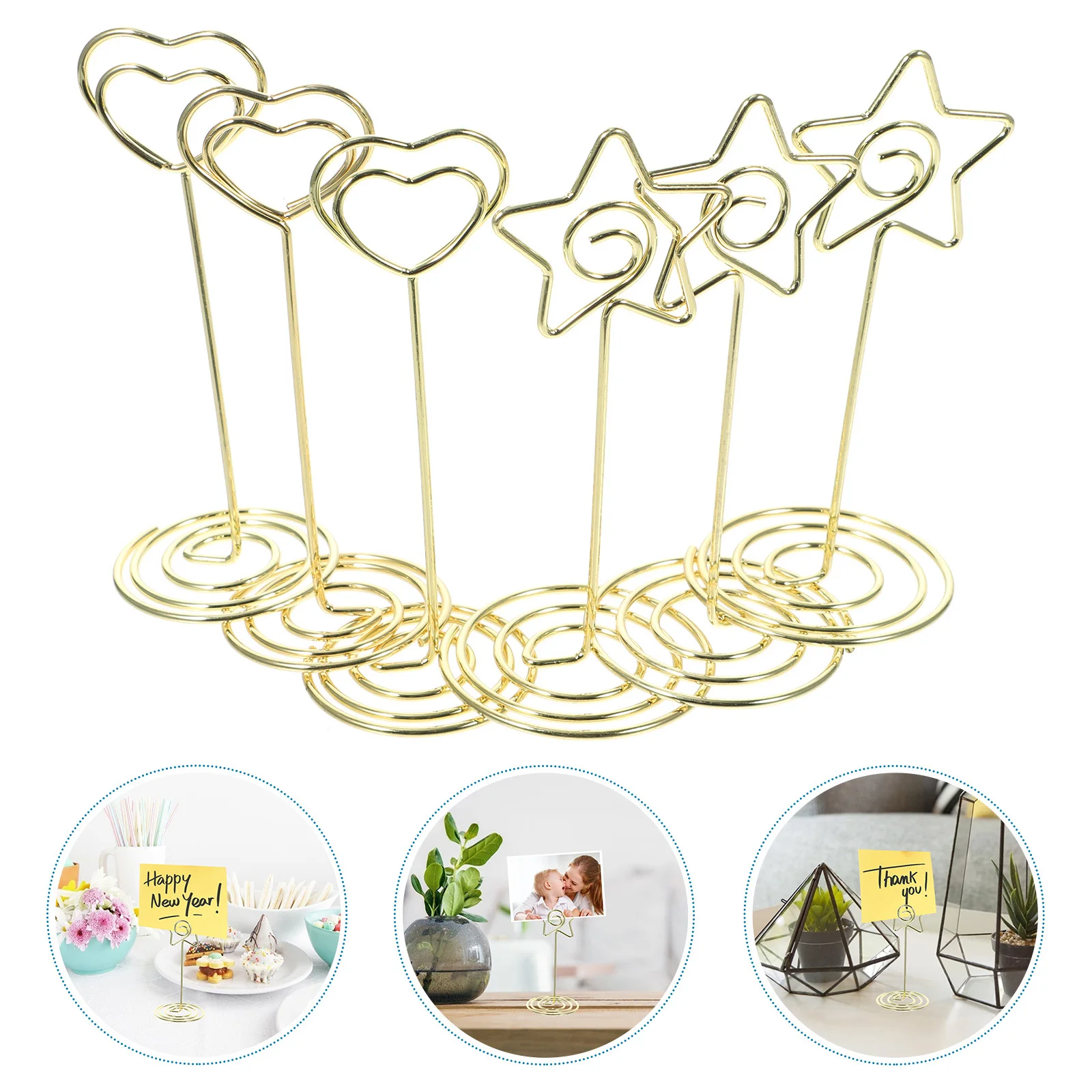 

6pcs Mini Heart Shaped Name Card Holder Table Number Stands For Wedding Party Photo Display Clip Place Card Holder Stand