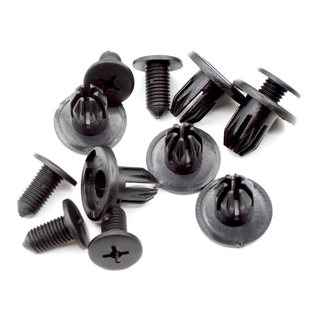 30Pcs Auto Bumper 10mm Dia Hole Fastener Rivet Retainer Engine Cover Fender Car Door Trim Panel Push Fasteners Clip