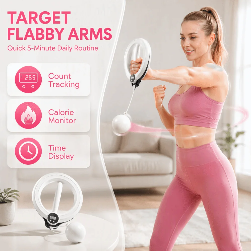 360 Rotating Arm Workout Equipment Adjustable Resistance Compact Design Wrist Forearm Trainer Smart Display LED