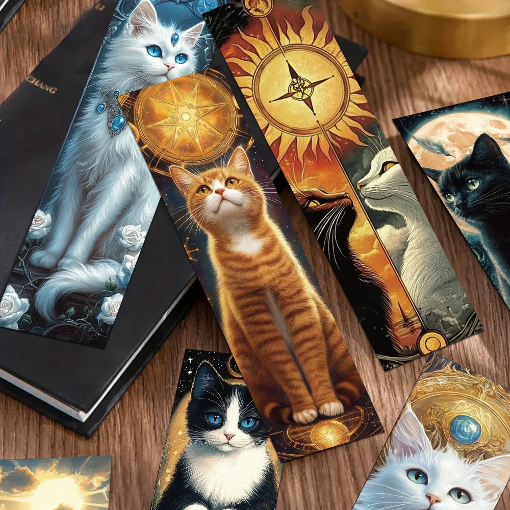 30pcs Cat Tarot Cards Bookmarks Reading Pages Books Marked School Stationary Supplies DIY Aesthetic Bookmark Creative Gifts