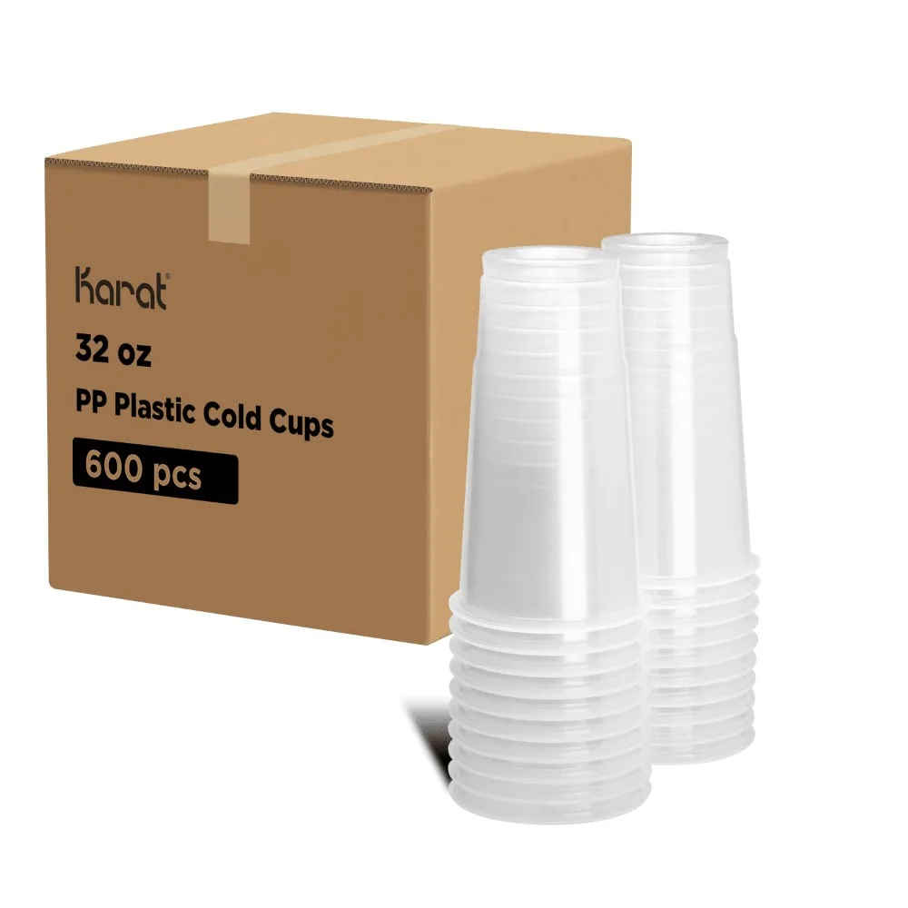 

Tool [32oz - 600 ct] PP Plastic Cold Disposable Plastic Cups, 104.5mm Diameter, BPA Free & 100% Recyclable (C-KPP32)