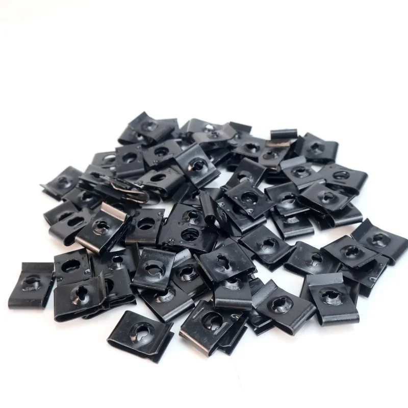 10/50Pcs Car Motorcycle Scooter Moped Cover Metal Retainer U-Type Clips ArmyGreen Self-tapping Bumper Fastener Anti-rust Clip