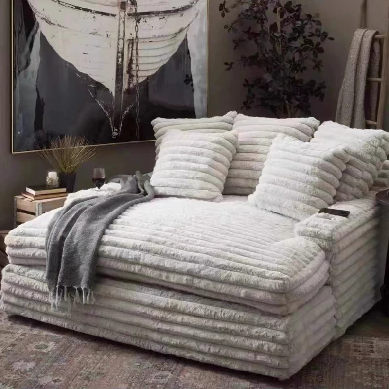 

Italian minimalist corduroy cloud sofa lazy sitting deep concubine living room bedroom balcony small apartment sofa bed