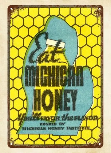 garage poster metal wall Eat Honey Institute, c. 1940. tin sign