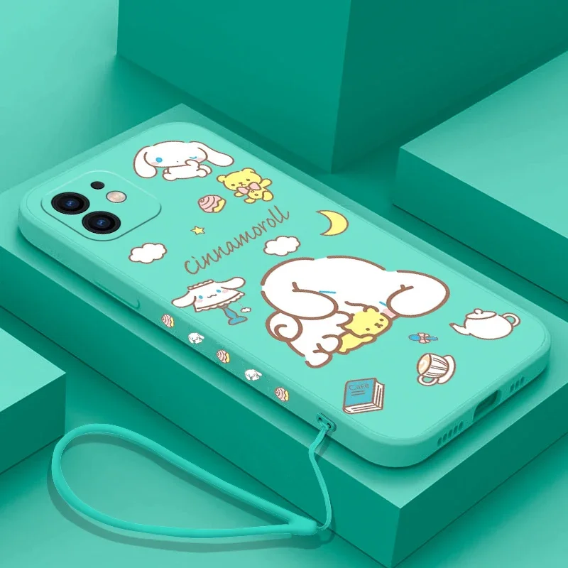 Custodia per cordino Sanrio Cinnamoroll per Samsung A81 A53 A50 A12 A22S A52 A52S A51 A72 A71 A32 A22 A20 A30 A21S A12 A02S A11 4G 5G