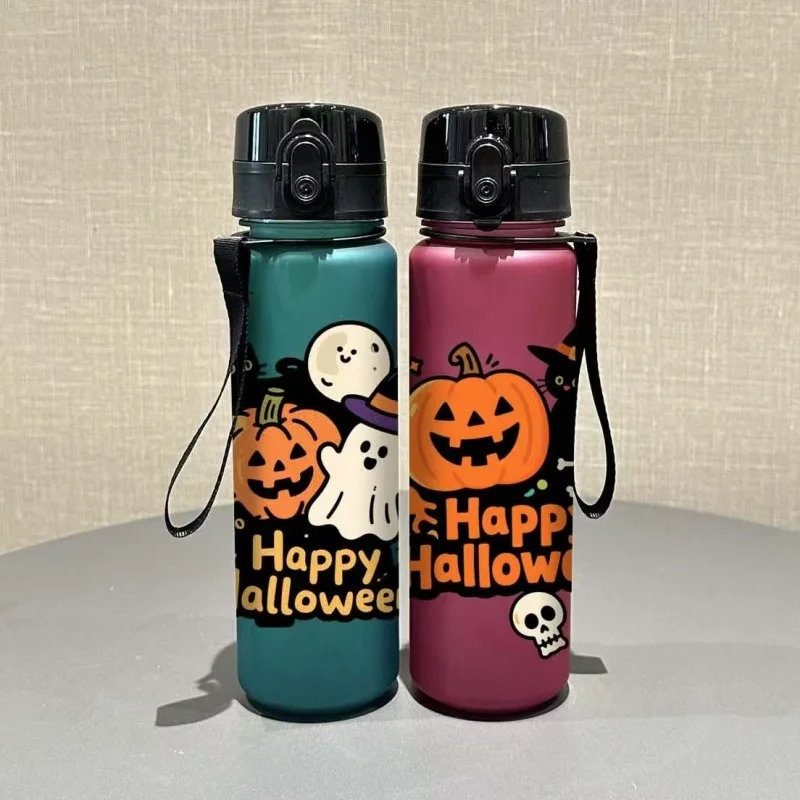 

Бутылка для воды емкостью 560 мл с 3D-печатью на тему Хэллоуина, без ПВХ, герметичная, матовая отделка, портативная модная бутылка для воды