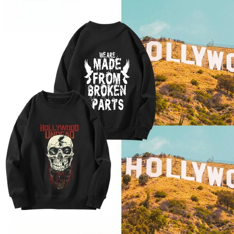 Hollywood Heavy Metal Band Undead Album Print Crew Neck Sweater Men's and Women's Autumn /Winter Casual Long Sleeve Sweatshirt