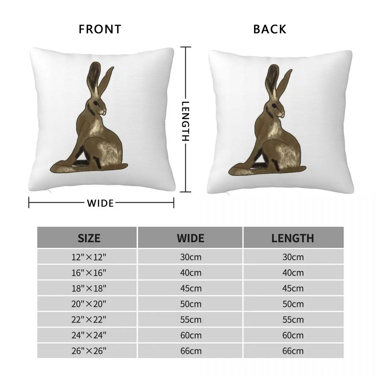 Inside No. 9 Hare Sculpture Square Pillowcase Polyester Linen Velvet Creative Decorative Throw Pillow Case Home Cushion Cover