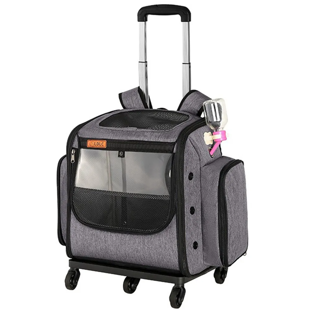 Valise Trolley Pliable pour Animaux de Compagnie, Sac à Dos à Roues Universelle, Nid de Chat et de Chien, Bagage, Sac à Main de Sortie, Valises de Voyage, Sac Fourre-Tout, Poussette