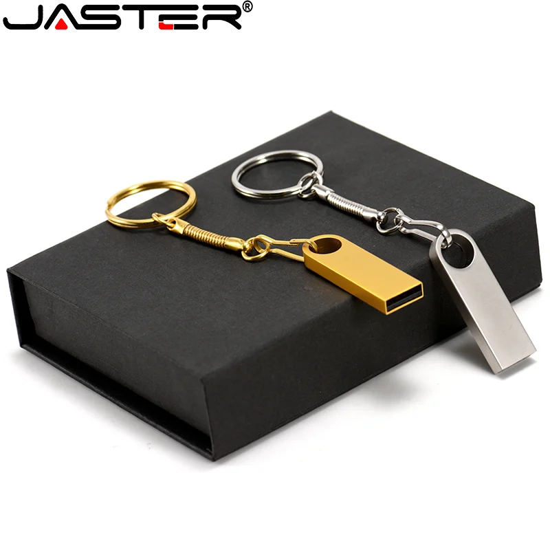 

JASTER Pen Drive Mini Metal USB 2.0 Free Custom Logo 64GB Black Box 32GB White Box 8GBUSB Flash Drives Photography Business Gift