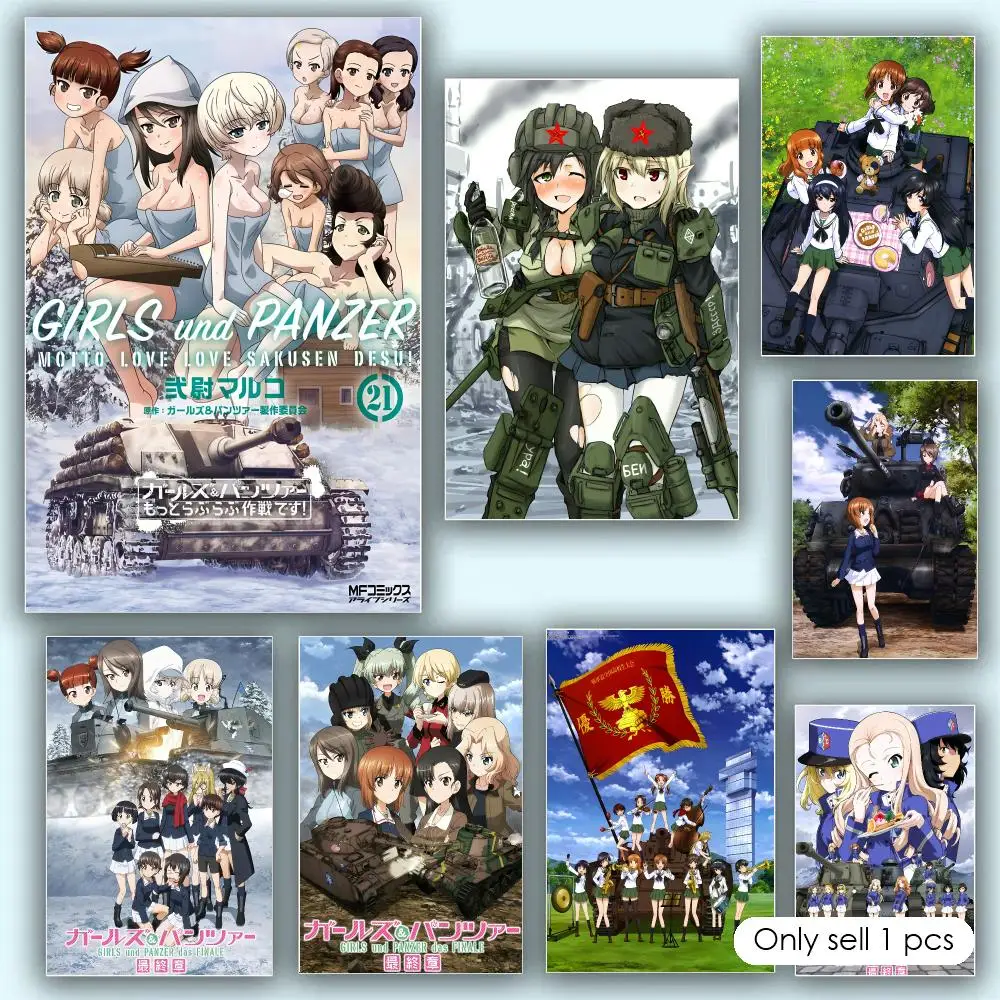 Anime G-Girls Und Panzer Poster Aesthetic HD PVC Wall Art - Waterproof Wear Resistant For Home Hotel Bar