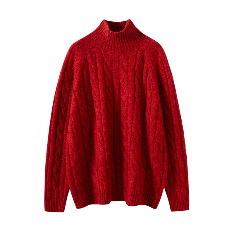 100% Cashmere Sweater Women Pullover Winter Turtleneck Thickened Warm Shirt Female Fashion Knit Jumper Lady Large Size Pullovers