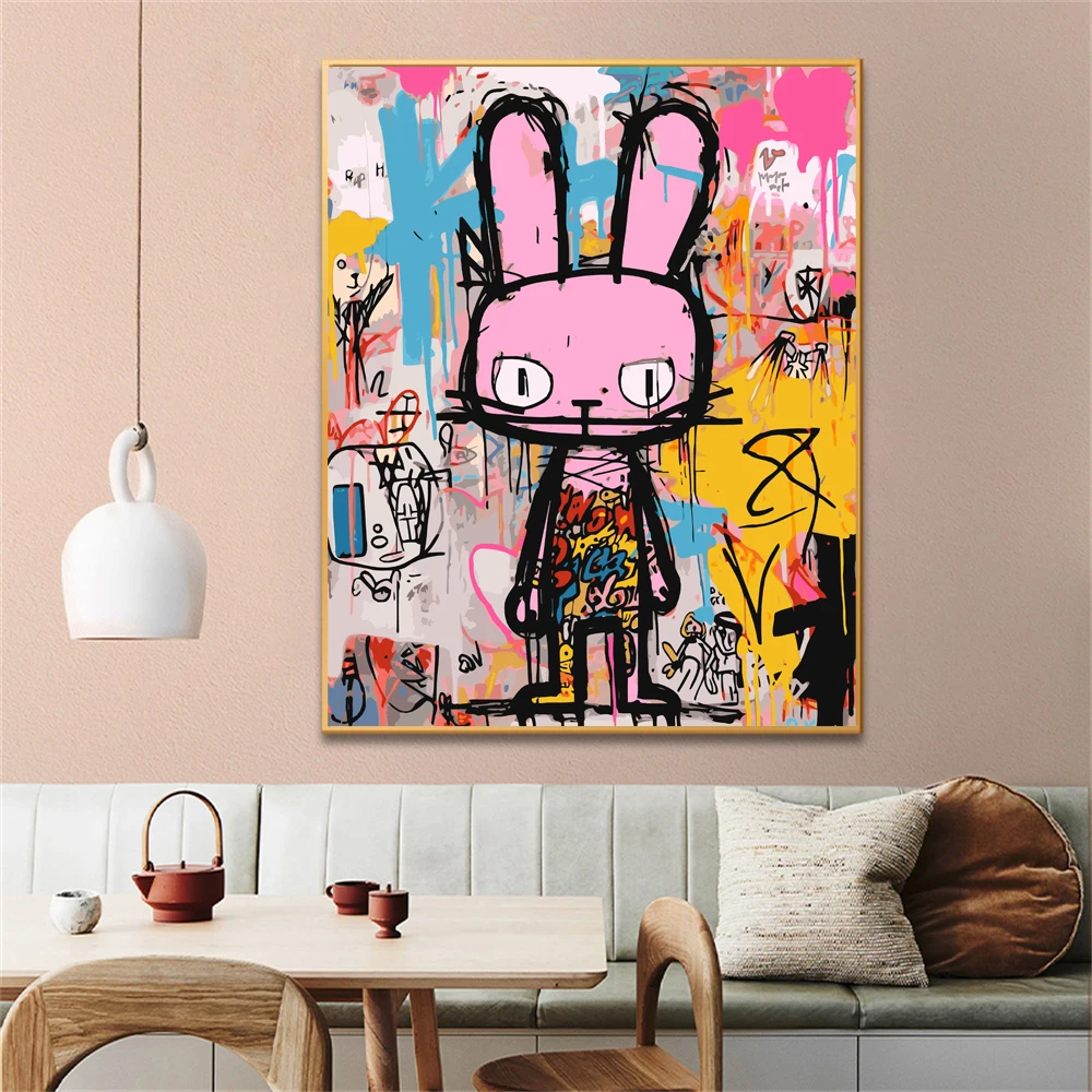 Painting by Numbers For Adult   doodle bunny   Dropshipping Canvas Oil Home Decor