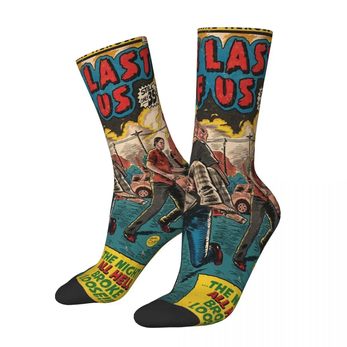 The Last Of Us Intro Comic Cover Socks Men Women Polyester Funny Happy Socks Harajuku Spring Summer Autumn Winter Socks Gifts