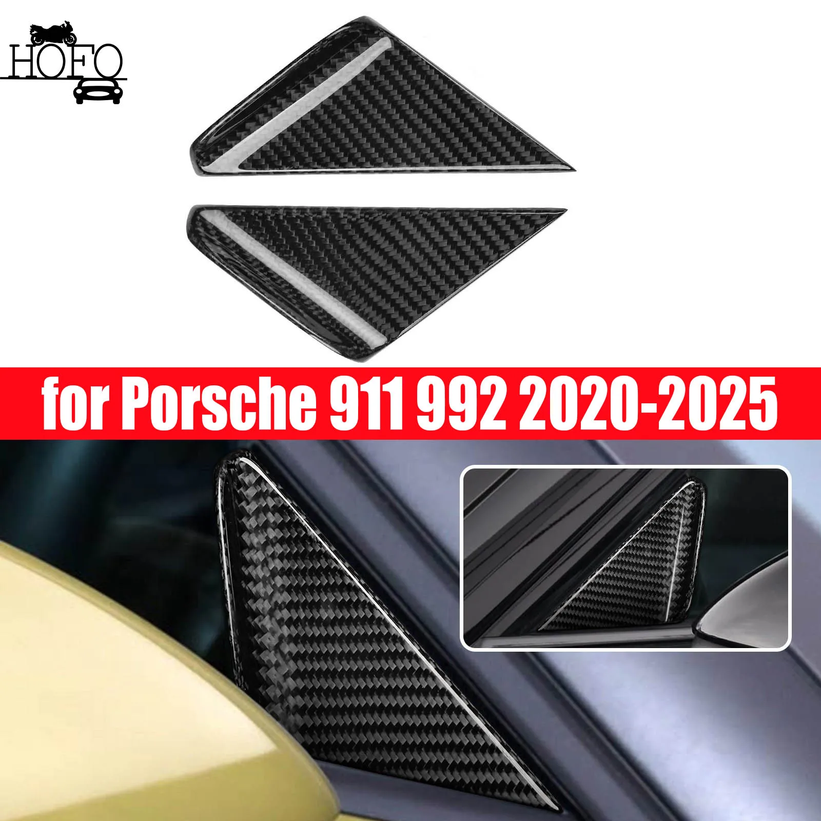 

Настоящее сухое углеродное волокно, внешняя дверь, спойлер на стойку, накладка на панель, автомобильные аксессуары, модификация для Porsche 911 992 2020-2025