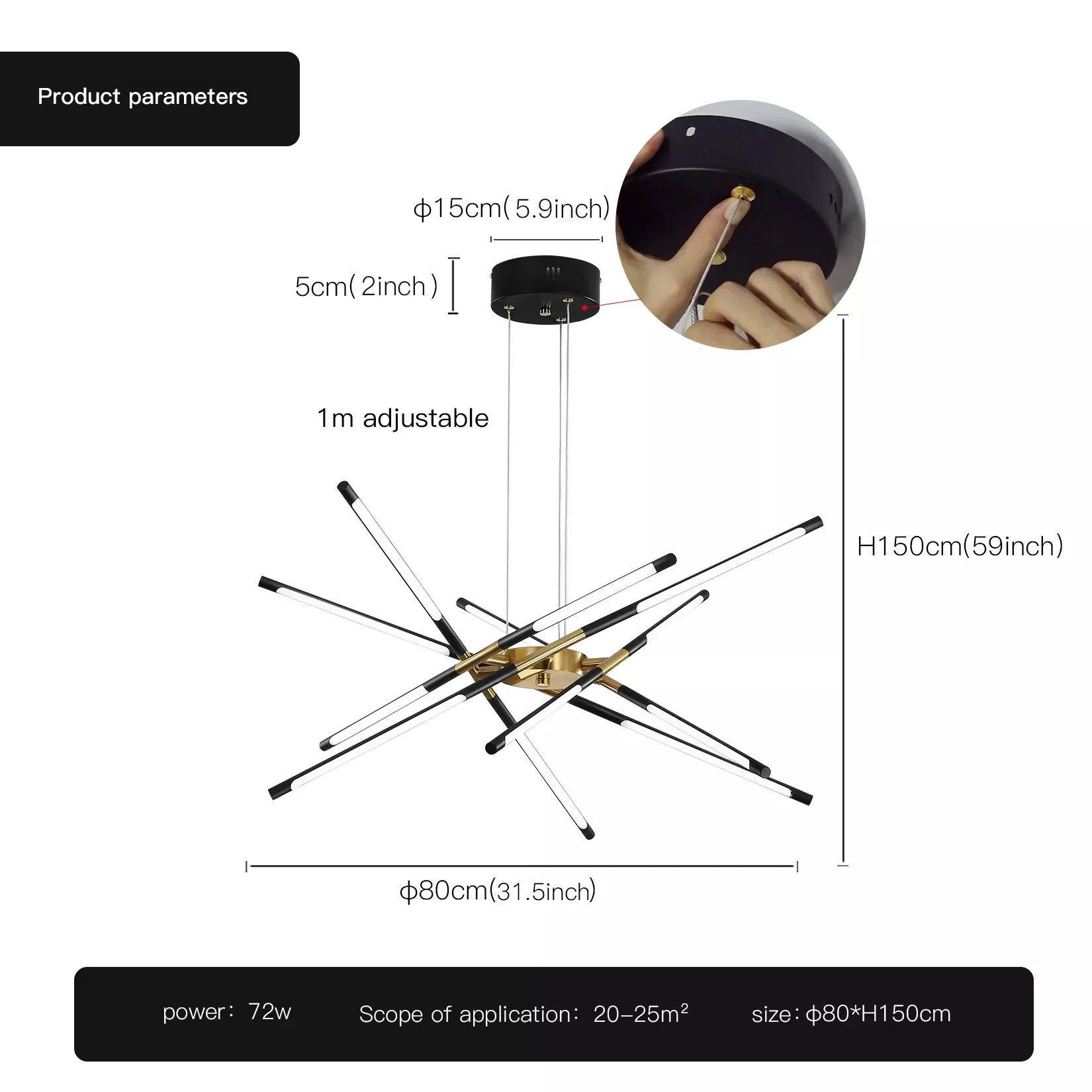 Art Designer LED Patent 6 8 10 12 Heads Ceiling Chandelier Dining Table Kitchen Remote Control Suspension Indoor Lighting Decor