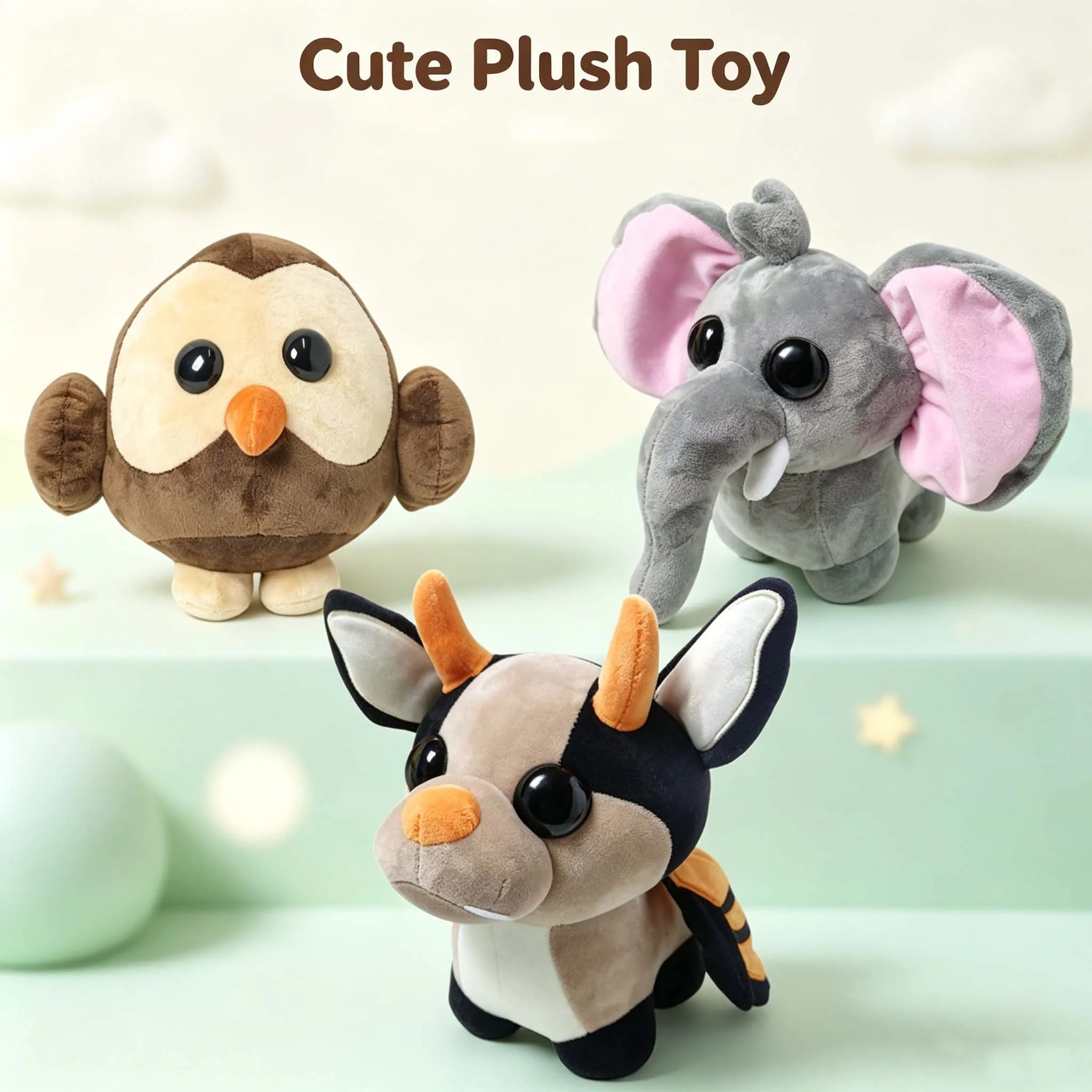 25cm ADOPT ME Plush Toys Adventure Animals Stuffed Doll Cartoon Pet Plushie Pillow Girlfriend Peluche Birthday Christmas Gifts
