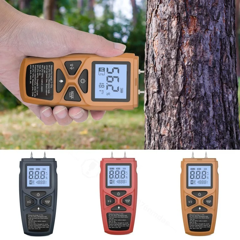 Hygrometer Accurate Large LCD Display Wood Moisture Meter Digital Wall Moisture Detector Wood Humidity Moisture Tester