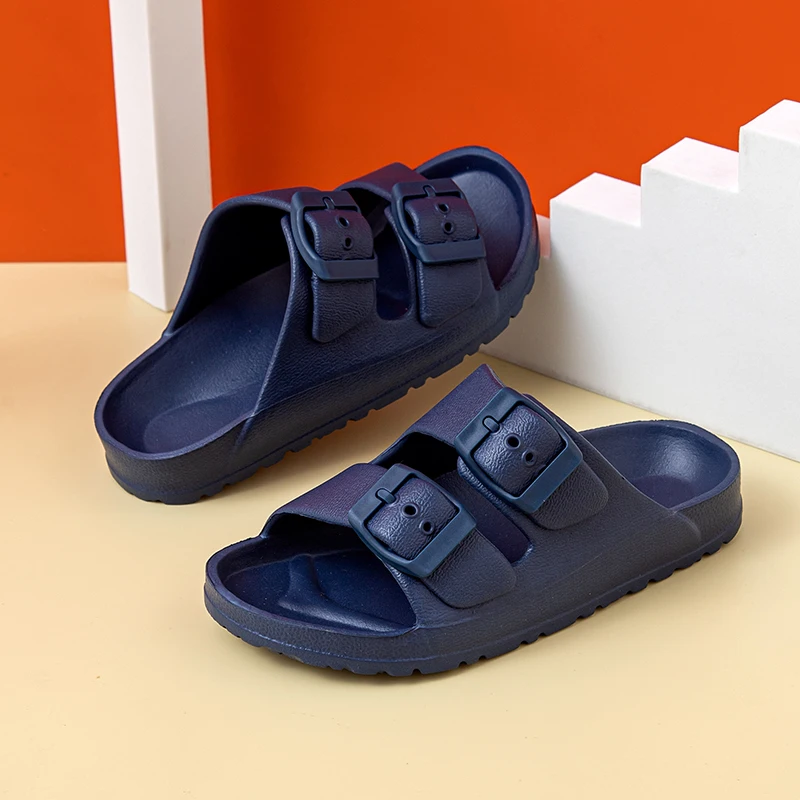 YISHEN-Zapatillas de verano para niños, sandalias de doble hebilla, zapatos de playa, Sandalias planas de plataforma para exteriores