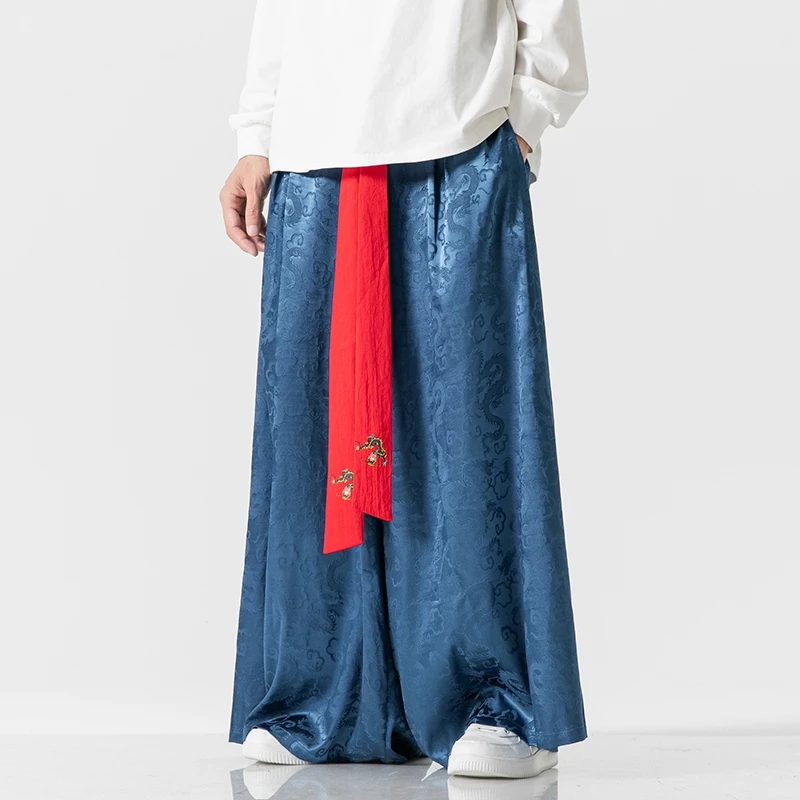 

Ретро-костюм в китайском стиле Тан: широкие брюки Сун, модифицированный ханьфу, для мужчин, создающие эфирную атмосферу, повседневная одежда для подростков, осенний сезон