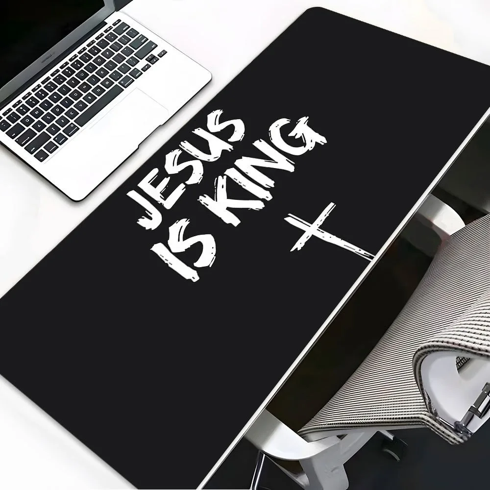 Cross-shaped game mouse pad, anti-slip rubber bottom, washable desktop pad, Christian religious office desk accessory