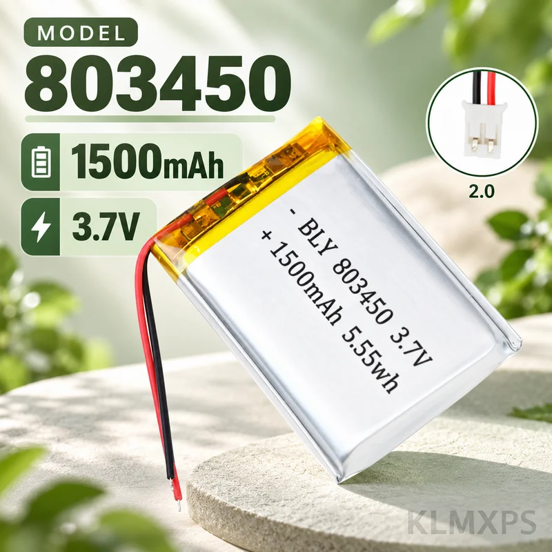 Polymer Battery 803450 1500mAh 3.7V Rechargeable Polymer Lithium Ion Battery Cell for Power Bank and GPS Device Applications