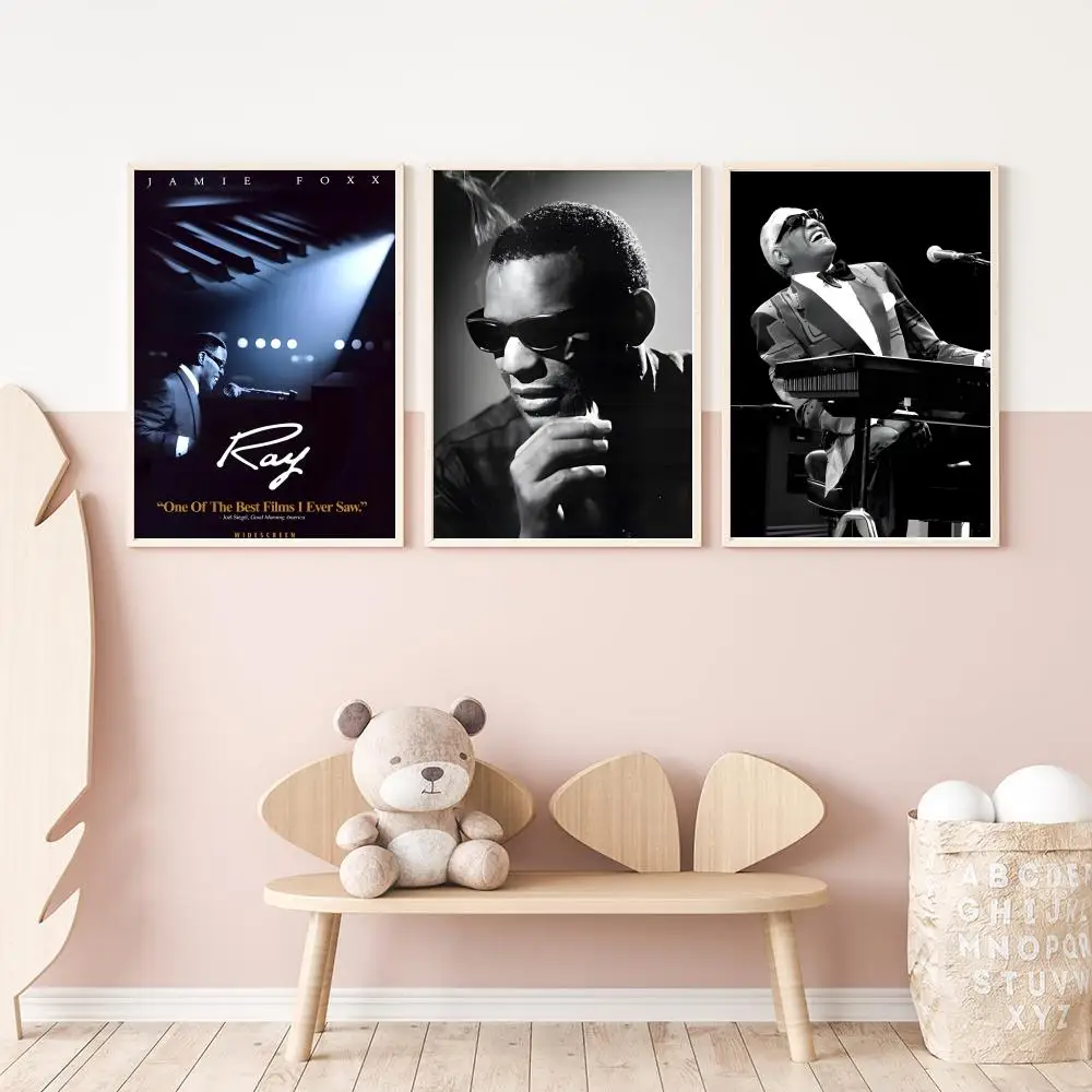 Hot Singer Album R-Ray Charles Poster Versatile HD Waterproof Wall Art Self-Adhesive Decor for Any Space Ideal Gift