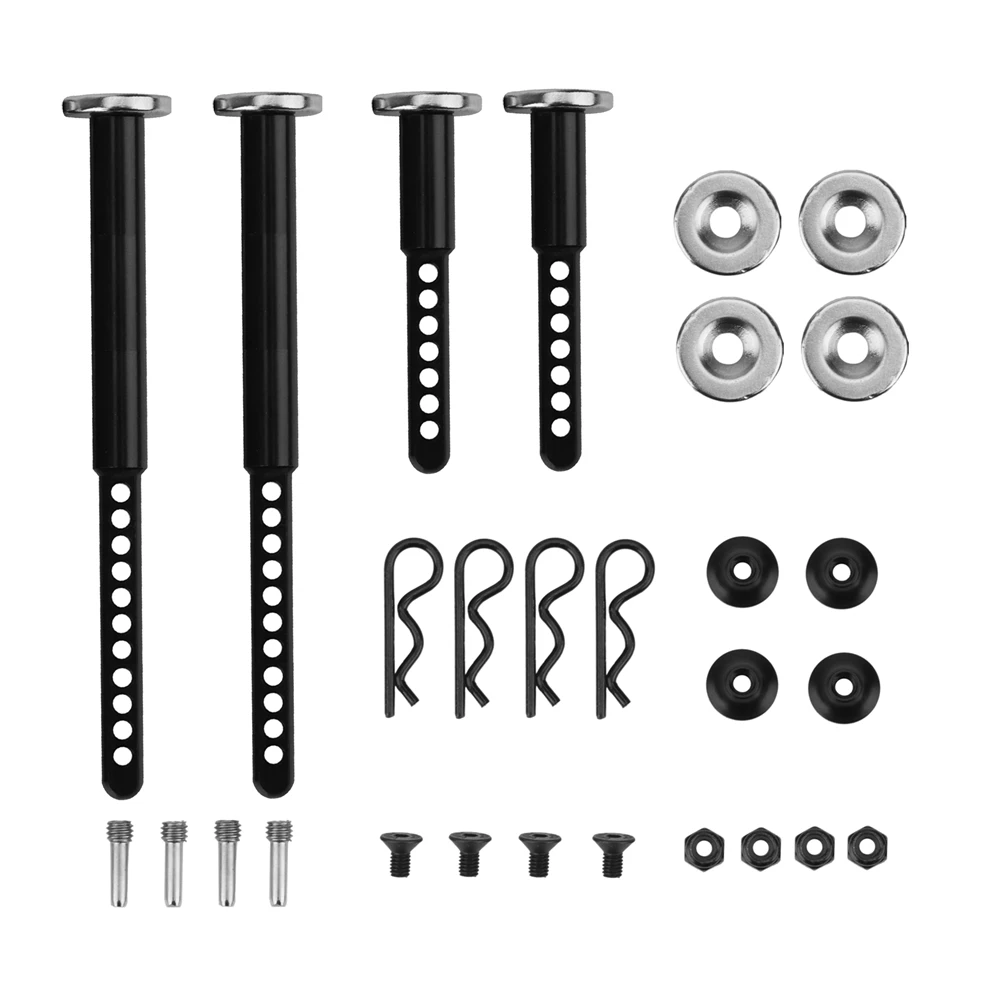 ABME New Metal Front and Rear Extended Body Post Mounts Shell Column with Magnet for 1/10 RC Crawler Car SCX10 II 90046