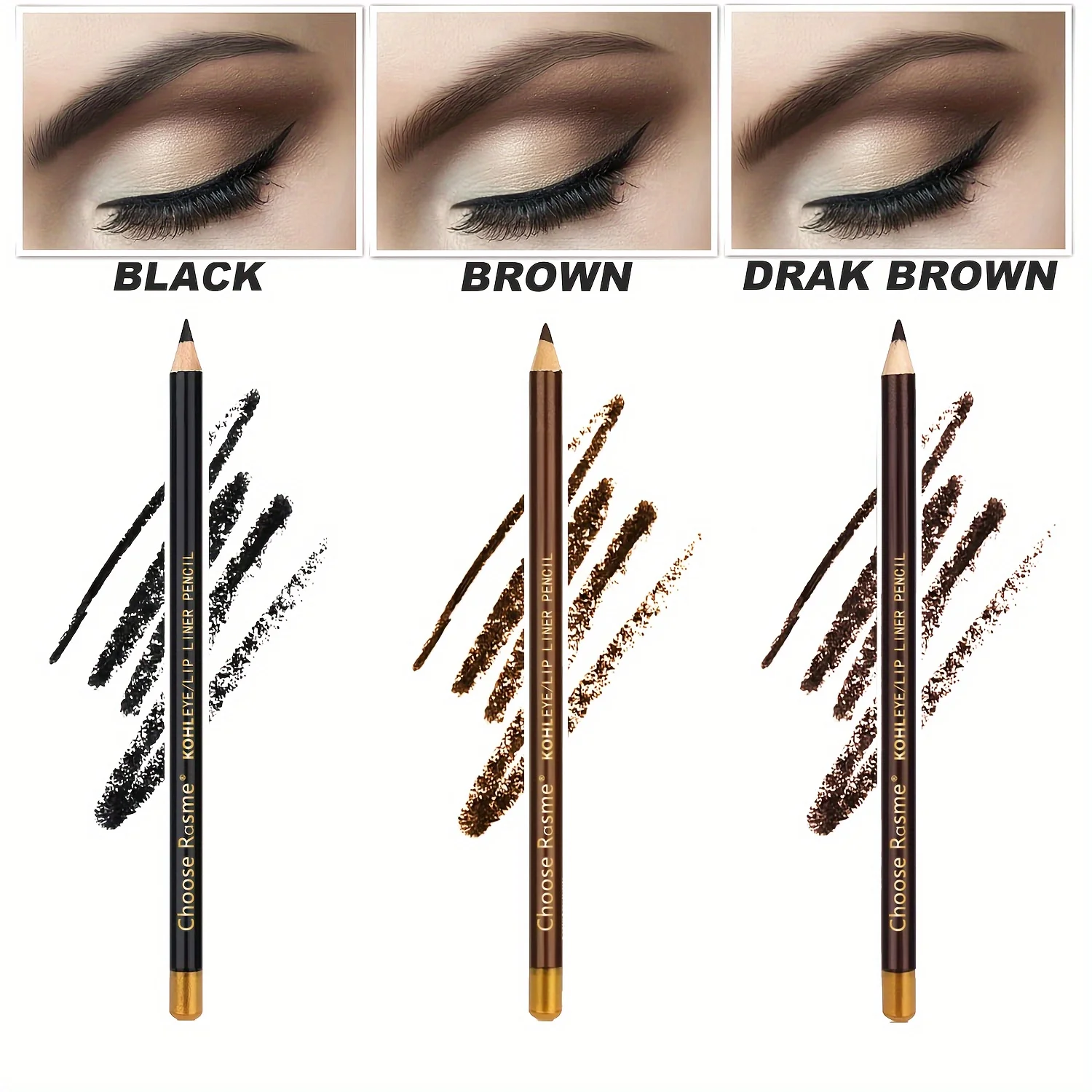 12pcs black/borwn/dark brown eyebrow pencil sharpener Eyebrow Pencil with Sharpener eyebrow line lasting