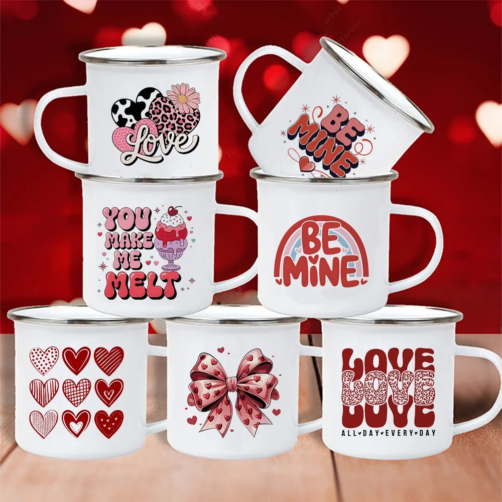 Taza de café con estampado You Make Me Melt, taza de cacao caliente para vacaciones, tazas de Chocolate, tazas esmaltadas, decoración de fiesta del Día de San Valentín, regalo para la familia