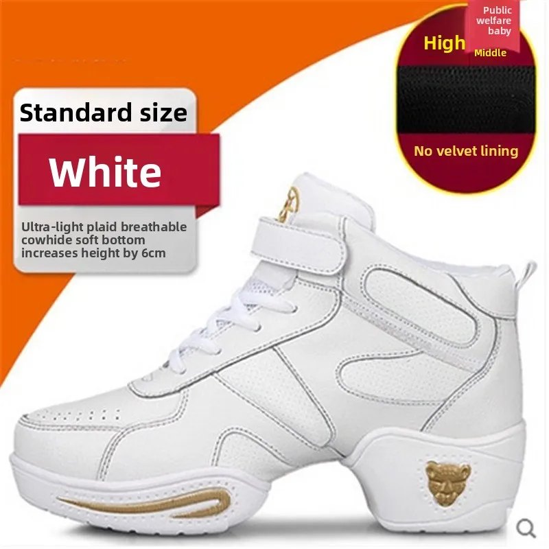 Tanzschuhe für Damen, moderne Jazz-Sneaker mit weicher Sohle, Leder, atmungsaktiv, leicht, für Damen, Tanz, Fitness, Sport