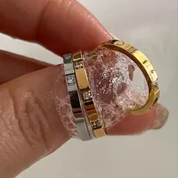 Waterproof Stone Inlaid Finger Joint Ring for Women Exquisite Engraving Geometric Pattern Female Statement Party Wedding Rings