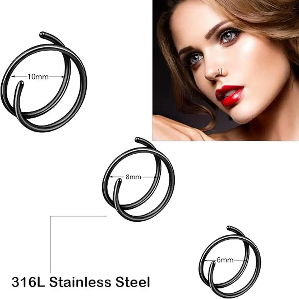 36Pcs Set Nose Ring Thin Hypoallergenic Surgical Steel Nose Stud for Women Cubic Zirconia Nose Fashion Body Piercing Jewellery