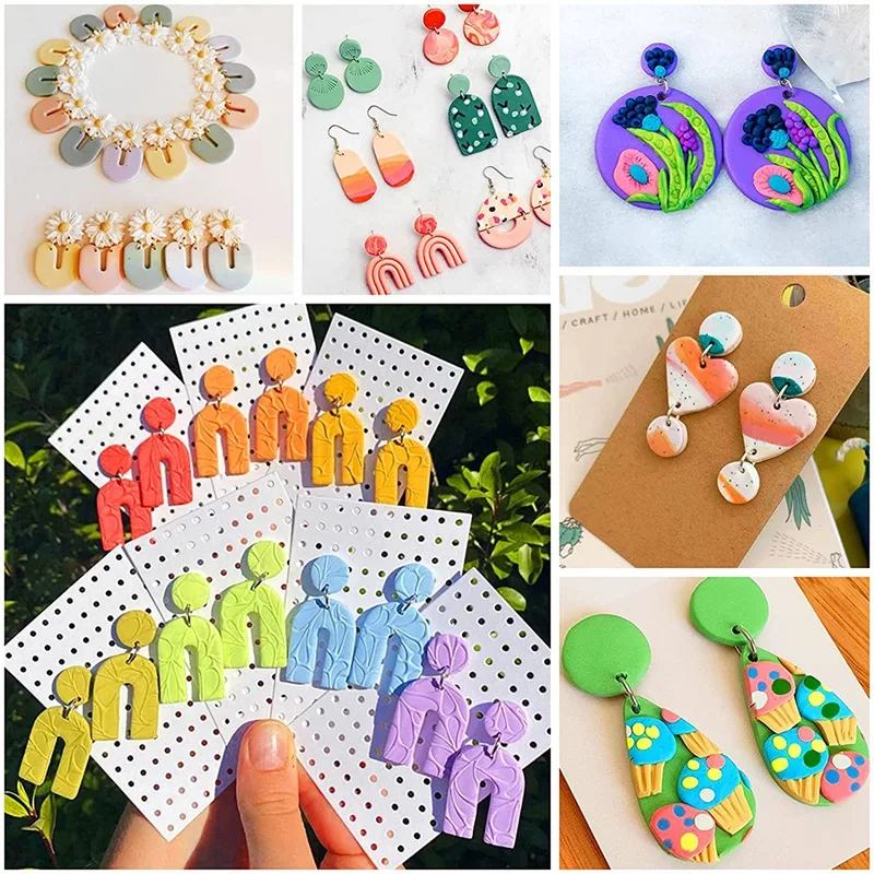 Polymer Clay Cutter For Making Earrings, Clay Earring Cutter Shape With Earring Hooks For Polymer Clay Jewelry Making