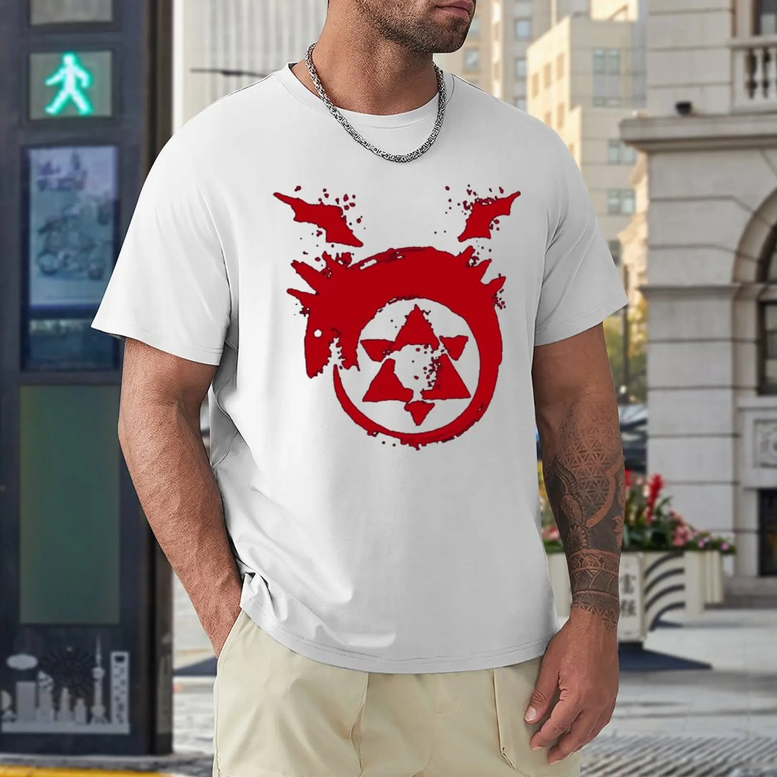 Fullmetal Alchemist Anime Edward Elric 6 Homonculus 5 Round Neck T-shirt Movement Tees Vintage Funny Novelty Aactivity Competiti