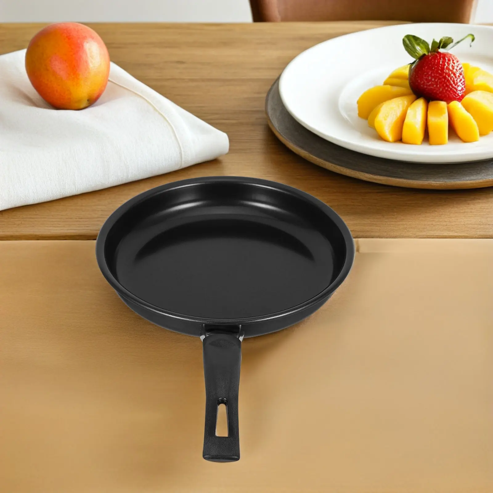 Mini Sartén Antiadherente de 18 cm de Diámetro, Base Plana, para Huevos, Panqueques, Filetes, Sartén Antiadherente para Cocina