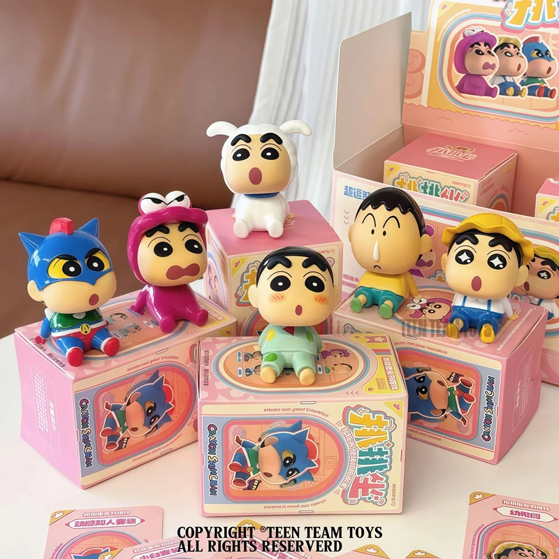 

6 шт., карандаш Шин-тян, аниме, слепая коробка, аниме-кукла, экшн-фигурка, модель, коллекция игрушек, серия сидения, настольное украшение, рождественские подарки