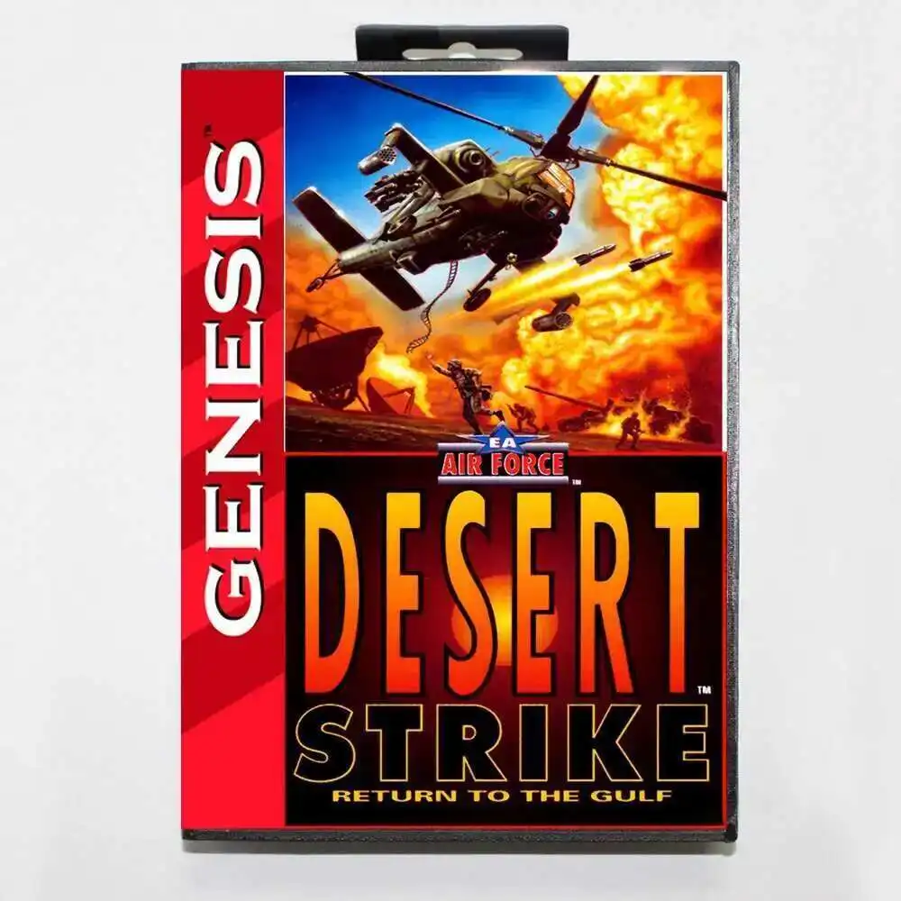 Игровой картридж Desert Strike MD с коробкой из США для 16-битной системы Sega Megadrive Genesis