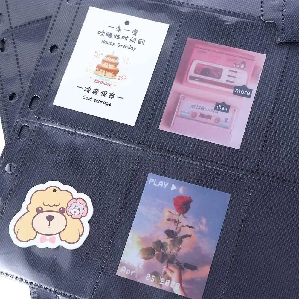 Stamp Collection Album Photocard Holder Binder Album Collection Card Loose-leaf Inners Inner Page Card Album Black Storage Page