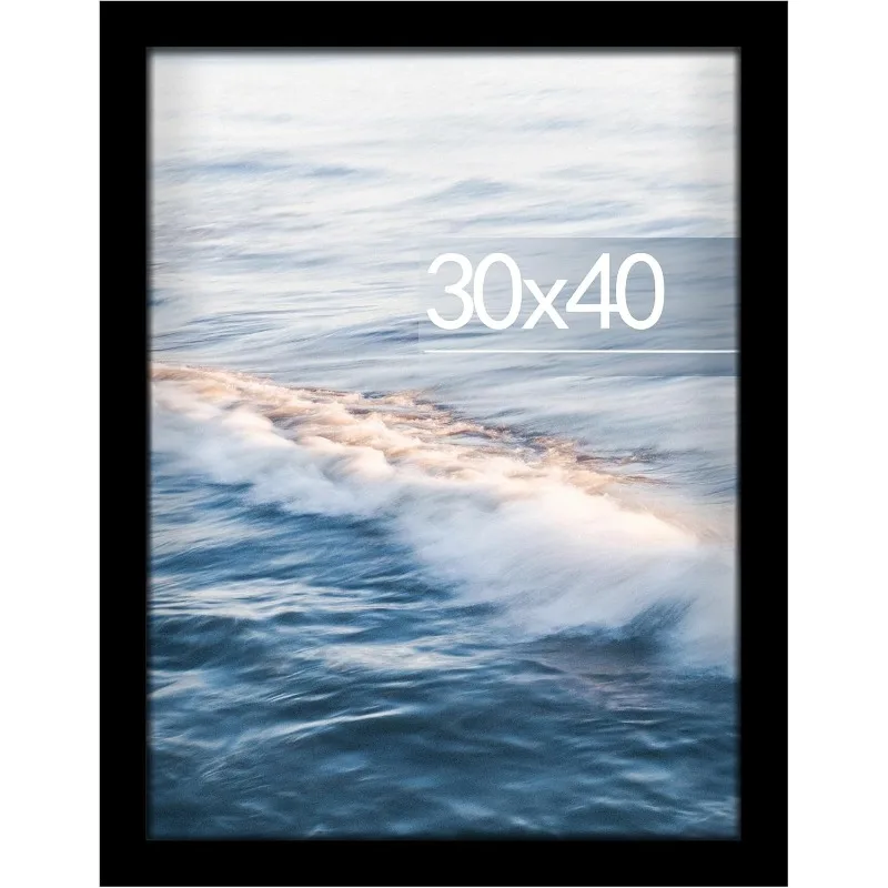 

30x40 Picture Frame Black, with HD Plexiglass Durable and Scratch-proof for Horizontal or Vertical Wall Mounting, 1 Pack